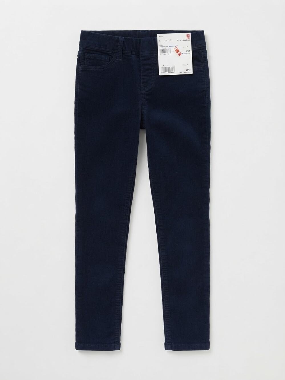 Uniqlo Girls Corduroy Easy Leggings Pants Size S Navy Blue Stretch NWT